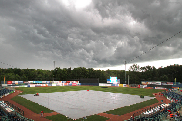 William D. Lewis the Vindicator Storm clouds over Eastwood field 7-5-18 before game with Batavia.