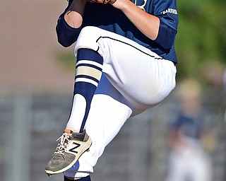 STRUTHERS, OHIO - JULY 7, 2018: Baird Brothers pitcher Marshall Mcgraw delivers in the fifth inning of a baseball game against Roth Brothers, Saturday, July 7, 2018, in Struthers. DAVID DERMER | THE VINDICATOR