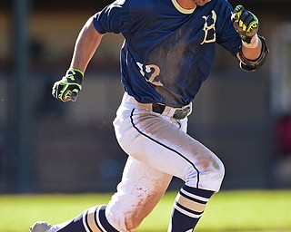 STRUTHERS, OHIO - JULY 7, 2018: Baird Brothers' Josh Hoffman runs to first for a infield single in the seventh inning of a baseball game against Roth Brothers, Saturday, July 7, 2018, in Struthers. DAVID DERMER | THE VINDICATOR