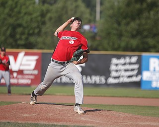 Knightline's Adam Jannette pitches the ball in the third inning of the Class B tournament game against Baird Brothers on Tuesday.