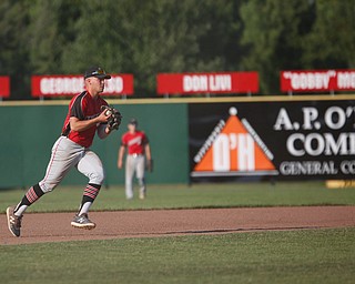 Knightline's Kole Klasic prepares to throw the ball to first in the third inning of the Class B tournament game against Baird Brothers on Tuesday.