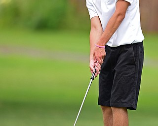 SALEM, OHIO - JULY 10, 2018: Austin Jones of Boardman follows his putt on the 9th hole during the Vindy Greatest Golfer Qualifier, Tuesday afternoon at Salem Hills Golf Course. DAVID DERMER | THE VINDICATOR