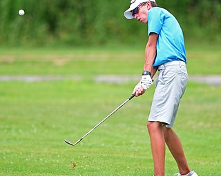 SALEM, OHIO - JULY 10, 2018: Zach Linert of Poland follows his show from the rough on the 9th hole during the Vindy Greatest Golfer Qualifier, Tuesday afternoon at Salem Hills Golf Course. DAVID DERMER | THE VINDICATOR