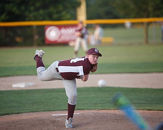 Boardman's Ryan Neifer pitches the ball to Canfield during the Little League baseball 11-U playoff game on Wednesday.