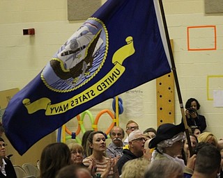 Neighbors | Abby Slanker.A Hilltop Elementary School third-grader carried the United States Navy flag for the “Armed Forces Salute” during the school’s annual Famous Americans program on May 31.
