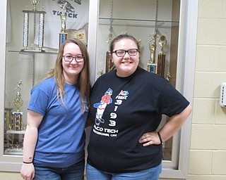 Neighbors | Jessica Harker.Pictured are team members from the FalcoTech Austintown robotics team, Taylor Baer and Elise Yantes. Both girls are seniors at Austintown Fitch.