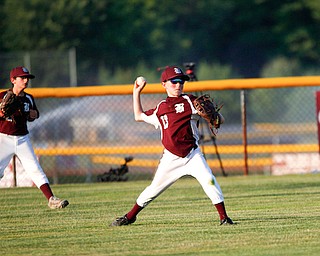 Boardman's  Connor Boots throws the ball in during the 10u championship game against Poland at Field of Dreams on Friday. Boardman won 13-10.