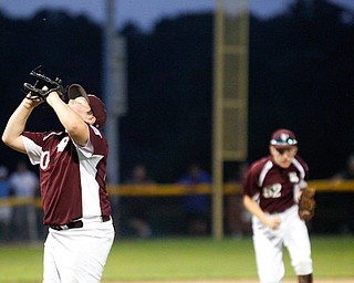 Boardman's Ryan Conti catches a pop-up during the 12u championship game against Poland at Field of Dreams on Friday.