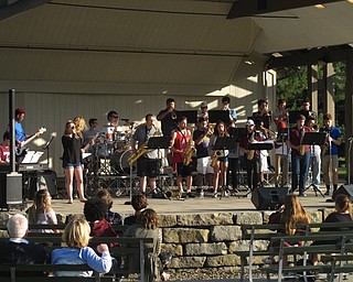 Neighbors | Zack Shively.Boardman's jazz ensemble 2 took the stage at the Maag Theatre in Boardman Park on June 5 as 2k18, a rock 'n' roll group. They played popular songs from rock, pop and rap musical genres. Pictured, the band performed Paramore's "Ain't It Fun?" near the beginning of their set.