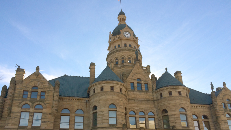 One of the top features of Trumbull County’s courthouse is the largest common pleas courtroom in the state — Courtroom No. 1 on the third floor. It is also one of the largest courthouses in the state. The Richardson Romanesque structure was completed in May 1897. 