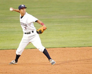 Tyler Freeman throws the ball to first during Tuesday night's game against the Cyclones.