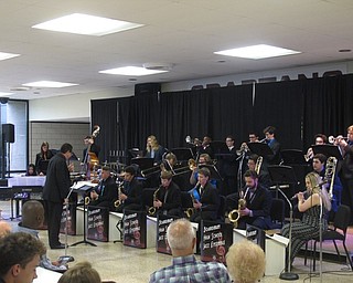 Neighbors | Zack Shively.The Boardman High School jazz program ended the school year with their spring jazz concert on June 1 in the high school cafeteria. The venue allowed a closer experience for the audience than the BPAC does. Pictured, jazz ensemble 1 performed "(It's Just) Talk" by the Pat Metheny Group during the opening set of the show.