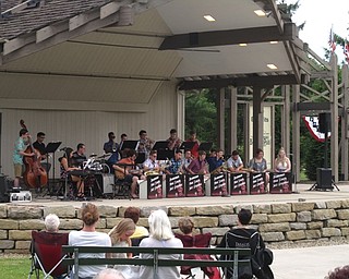Neighbors | Jessica Harker.A crowd watched as the Boardman high school jazz band played at the Maag theatre in Boardman park on June 21 for the Music in the Park concert series.