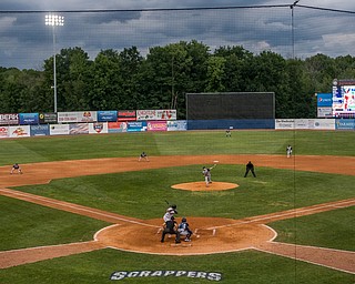 DIANNA OATRIDGE | THE VINDICATOR Storm clouds loom over Eastwood Field in NIles on Thursday as the Mahoning Valley Scrappers hosted the Brooklyn Cyclones.