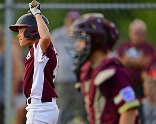NORTH CANTON, OHIO - JULY 26, 2018: Boardman's Charlie Young reacts after striking out with the bases loaded to end the game in the sixth inning of a Little League baseball game, Thursday night in North Canton. New Albany won 3-1. DAVID DERMER | THE VINDICATOR