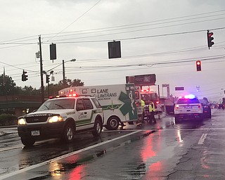 A Boardman Police Department spokeswoman said the whole township is seeing floods and advised everyone stay home. There is a two-car, head-on accident on Market at Shields.
