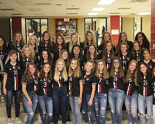 Neighbors | Abby Slanker.Members of the 2018 Canfield Cardinals girls junior varsity and varsity soccer teams gathered at the Soccer Boosters’ annual Meet the Team event on Aug. 10.