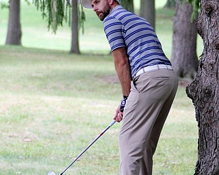 William D. Lewis The Vindicator John Sliwinski shoots from the rough during GGOV at Mill creek 8-17-18.