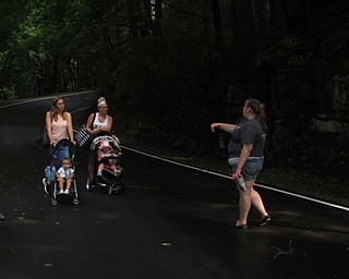 Neighbors | Jessica Harker.Cody Stoll led the group of guardians on a walk with their strollers through Mill Creek Park on July 31 for the Trot With Your Tot event.