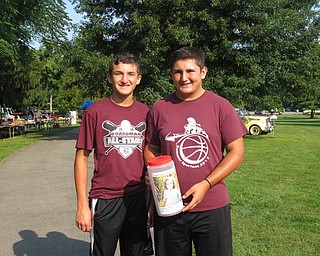Neighbors | Jessica Harker.Alex and Anthony Micco helped gather donations for Nora Sabella during the 40th annual MVOCC car show.