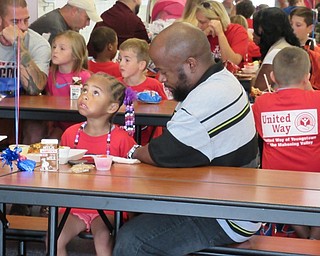 Neighbors | Jessica Harker.Students in the Success by 6 program gathered with their families for their last day of lunch on Aug. 17 at Austintown Elementary School.