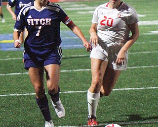 William D. Lewis The vindicator Mooney's(20) and Fitch's (7) go for the ball during 8-29-18 action at Fitch.