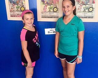 Neighbors | Submitted.Maddie and Elisabeth Facemyer standing next to Maddies second place drawing.