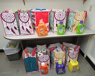 Neighbors | Jessica Harker.Bags with pre-organized supplies are set aside every month on the third Monday for local families in need of home goods that government assistance does not cover.