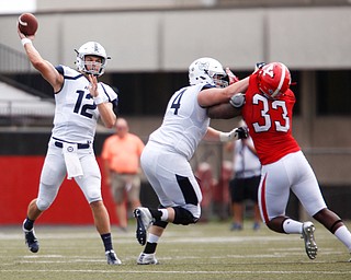 Butler's Will Marty gets ready to throw the ball during the first half of the game on Saturday.