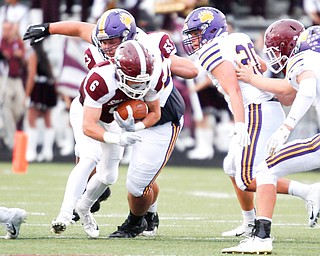 Boardman's Josh Rodriguez tries to get past Jackson during the first half of their game Friday night at Boardman. EMILY MATTHEWS | THE VINDICATOR