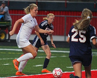 William D. Leiws The Vindicator  Canfield's Chloe Kalina(22) moves the ball during 9-12-18 action at Fitch.