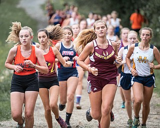 DIANNA OATRIDGE | THE VINDICATOR Girls' cross country runners from various schools compete at the Suburban Cross Country meet at Austintown Park on Tuesday.