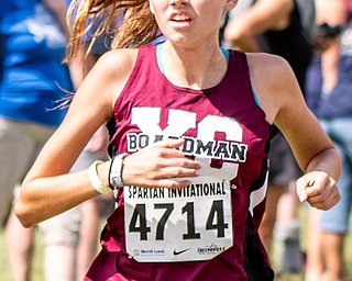 DIANNA OATRIDGE | THE VINDICATOR Boardman's Hannah Ryan runs during the Boardman Spartan Invitational Cross Country meet at Boardman High School on Saturday.