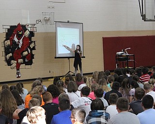 Neighbors | Abby Slanker.Shannon Galvin, a certified advanced yoga teacher with a degree in Occupational Therapy, visited students at Canfield Village Middle School to teach them about mindfulness and awareness on Aug. 28.
