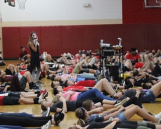 Neighbors | Abby Slanker.Students at Canfield Village Middle School tried out several techniques to achieve mindfulness while being advised by Shannon Galvin, a certified advanced yoga teacher with a degree in Occupational Therapy.