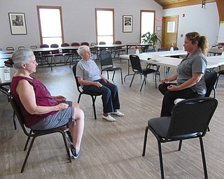Neighbors | Jessica Harker .Two participants, led by Shannon Lehn, did a chair yoga class on Aug. 29 specifically designed for caregivers.