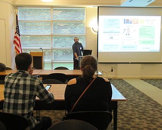 Neighbors | Jessica Harker.Business librarian Edward Koltonski showed community members how to access databases through the library website on Sept. 24 at the Your Business: From Idea to Action event at the Austintown library.