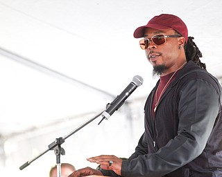 City Councilman Julius Oliver speaks at the Nonviolence Week Rally outside of Covelli Centre on Sunday afternoon. EMILY MATTHEWS | THE VINDICATOR