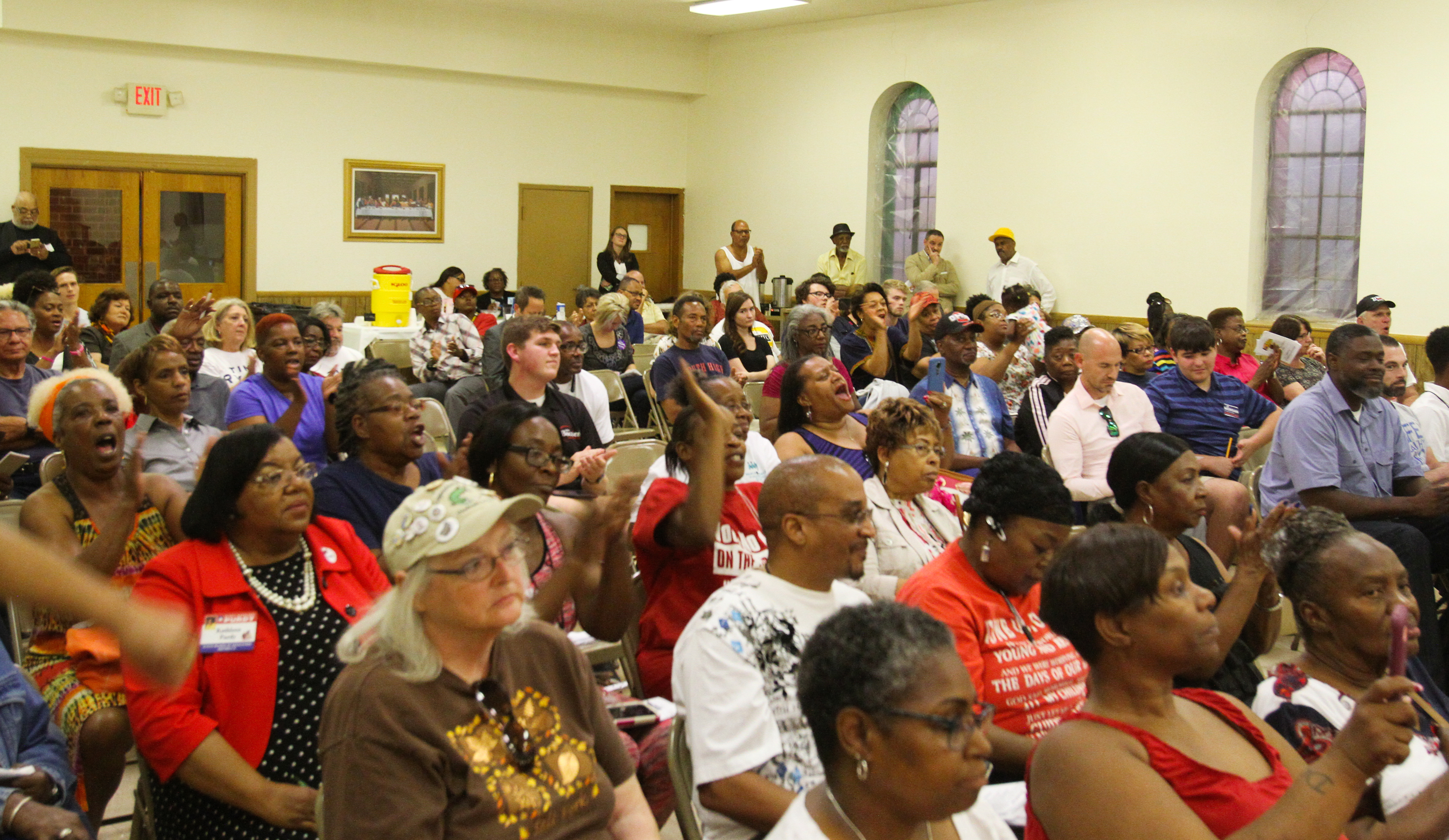  A large crowd came out Monday for a candidates forum at Union Baptist Church in Youngstown.