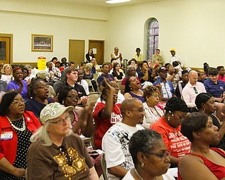  A large crowd came out Monday for a candidates forum at Union Baptist Church in Youngstown.