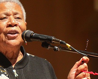 Minnijean Brown-Trickey, one of the Little Rock Nine, received the the Simeon Booker Award for Courage at the DeYor Performing Arts Center on Tuesday.

