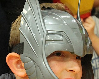 William D. Lewis The Vindicator Jayden Caldwell 8, of Brookfield dons a Marvel mash during an event 10-10-18 at YARS featuring MArvel Universe Live characters. His mother  is Master sgt Lisa Caldwell at YARS.