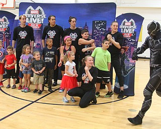 William D. Lewis The Vindicator Marvel character Black Panther joins a group of children during 10-10-18 event at YARS.