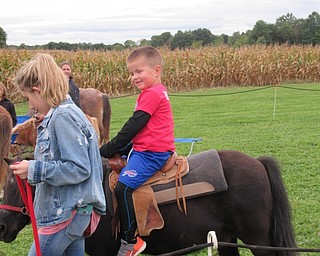 Neighbors | Jessica Harker.Jackson Horvath rode a pony at the Sunset at the Farm event Sept. 22 at the MetroParks Farm.