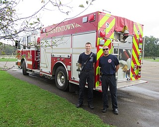 Neighbors | Jessica Harker.Representatives from the Austintown Fire Department were present at the Woodside Community Garden Oktobertfest event on Oct. 6.