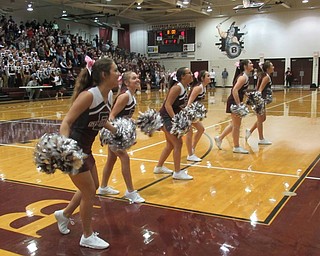 Neighbors | Jessica Harker.Boardman cheerleaders led students in cheers during the annual homecoming pep rally held Oct. 5 at Boardman high school.