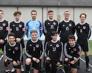 Neighbors | Abby Slanker.The 10 Canfield High School boys soccer team seniors were honored during Senior Night on Oct. 4. Senior team members include, from left, (front) Chris Makara, Stevie Duke, PJ Colonna, Phil Stanic; (back) Mitchell Mangie, Hunter Hale, Jad Jadallah, Jonas Epp, Nathan Powell and Matt Beck.