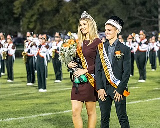 DIANNA OATRIDGE | THE VINDICATOR Howland's Jenna DeSalvo and Angelo Mauri were crowned Homecoming Queen and King during the pregame ceremonies for their game against Niles at Lombardo Field on Thursday.