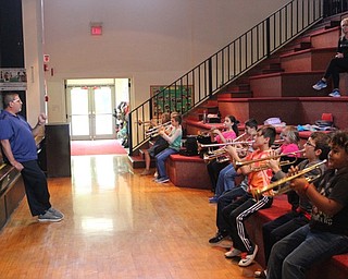 Neighbors | Abby Slanker.The Canfield Village Middle School fifth-grade band trumpet group was instructed by Bob Rollo, retired band director of Warren Harding High School, during Jump Start lessons on Sept. 28.