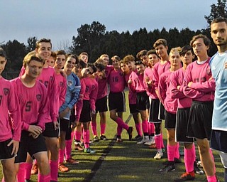 Neighbors | Submitted.The Canfield High School boys varsity soccer team supported the cause of raising breast cancer awareness with their pink jerseys during the Pink Out organized by NHS senior member and varsity soccer player Jad Jadallah on Sept. 27.